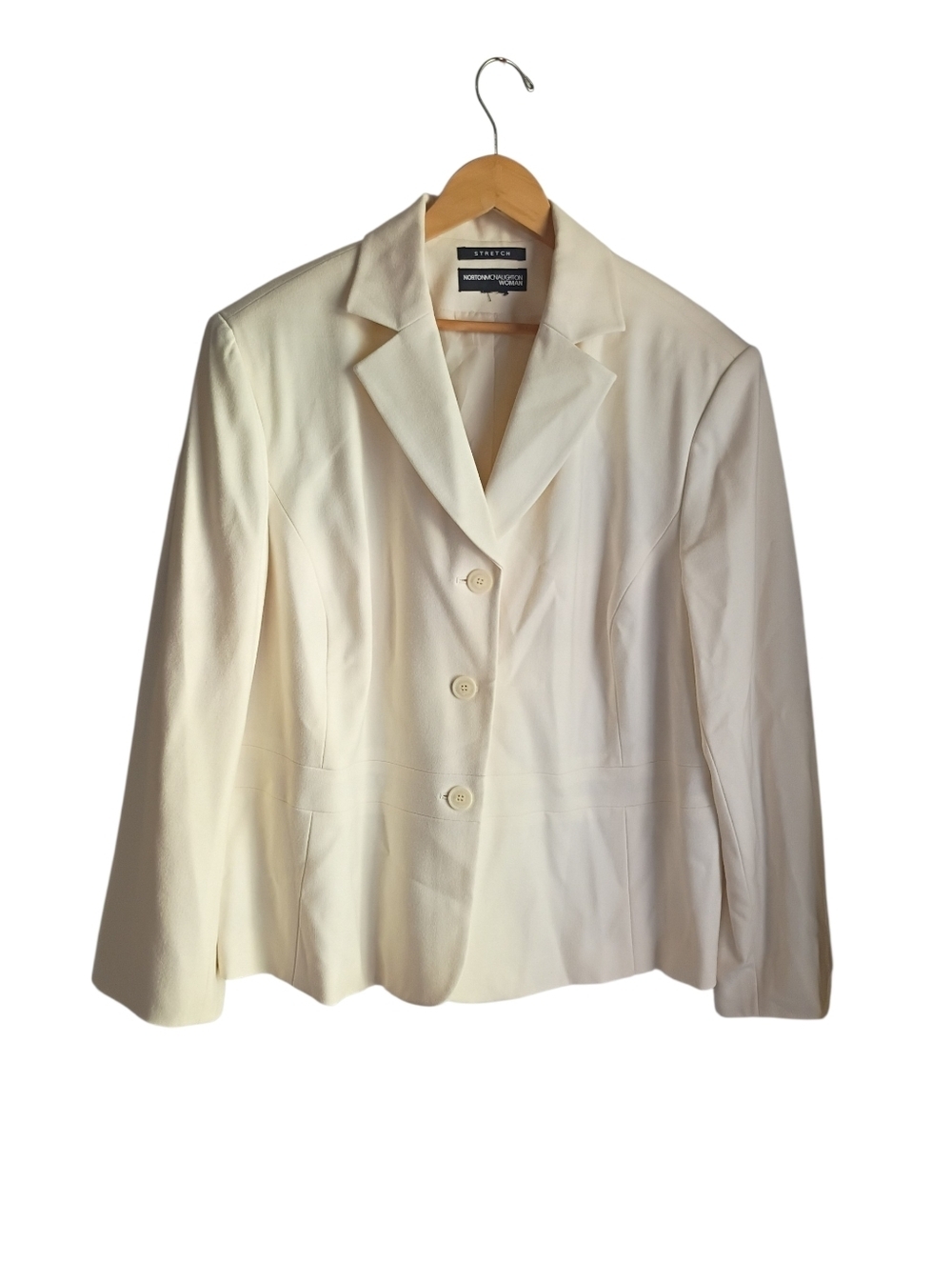 Norton McNaughton Women White Stretch Blazer